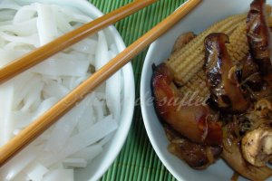 Pui cu ciuperci shiitake