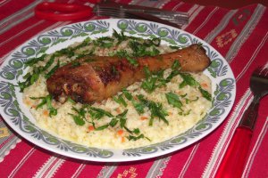 Pilaf cu grasime de pasare de curte