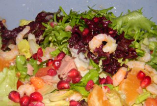 Salata cu ton , creveti si citrice