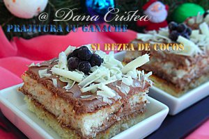 Prajitura cu ganache si bezea de cocos