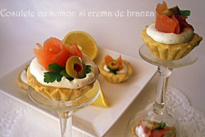 Cosulete cu crema de branza si somon