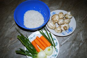 Orez cu ciuperci