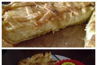 Tarta cu branza dulce si felii de pere
