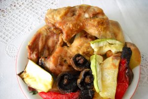 Pui cu legume la cuptor cu halogen