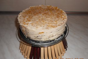 Tort de clatite cu panna-cotta si mango