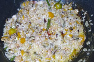 Orez cu fructe de mare si parmezan