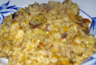Orez cu fructe de mare si parmezan