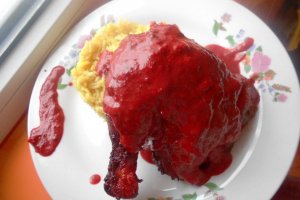 Pui tandoori si orez cu flori de hibiscus
