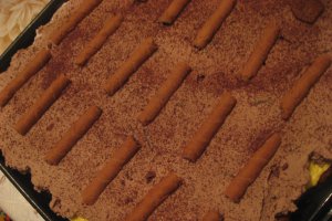 Prajitura cu crema de oua si ganache de ciocolata
