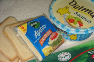 Sandwich cald cu jambon si branza topita