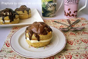 Prajitura cu crema de vanilie si ciocolata (Reteta 300)