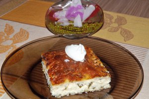 Placinta aperitiv cu branza, cascaval, marar si leurda