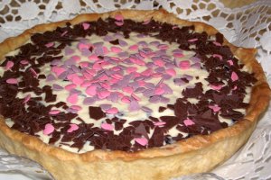 Tarta cu struguri si crema de vanilie