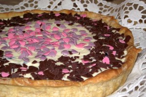 Tarta cu struguri si crema de vanilie
