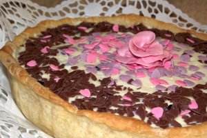 Tarta cu struguri si crema de vanilie