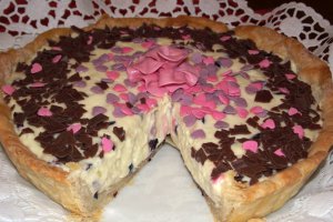Tarta cu struguri si crema de vanilie