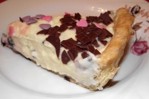 Tarta cu struguri si crema de vanilie