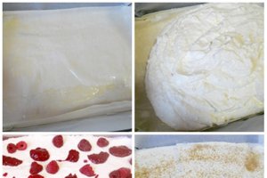 Plăcintă cu brânză dulce şi zmeură