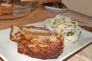 Friptura de porc cu garnitura de orez