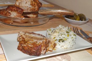 Friptura de porc cu garnitura de orez