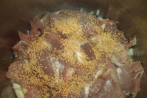 Tocanita de ciuperci cu carne de porc