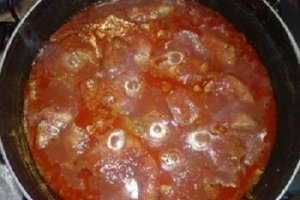 Ficat de curcan in sos de rosii cu garnitura de orez