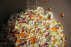 Risotto cu ciuperci si bacon, la multicooker