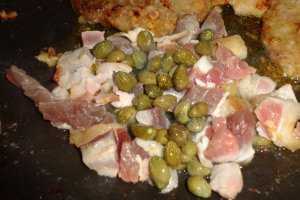 Scallopini cu jambon si capere