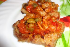 Scallopini cu jambon si capere