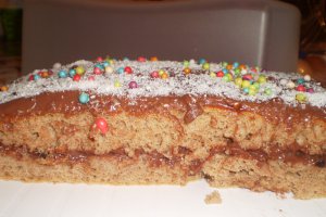 Prajitura cu budinca de ciocolata si Nesquik