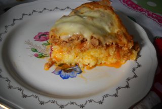 Orez gratinat cu carne