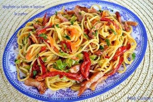 Spaghete cu kaizer şi legume la cuptor