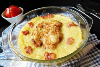 File de pui cu piure gratinat