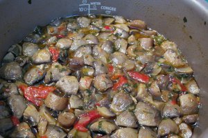 Tocanita de ciuperci cu piept de pui si leurda