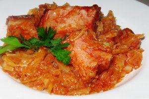 Varza calita cu costita afumata