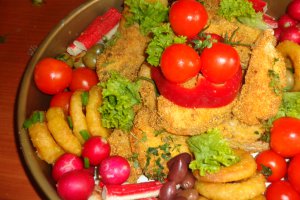 Platou cu salau, surimi si calamari