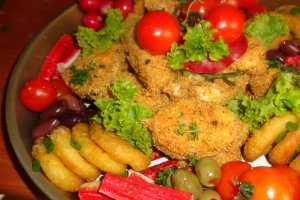 Platou cu salau, surimi si calamari