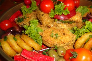 Platou cu salau, surimi si calamari