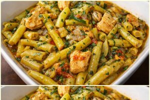 Fasole pastai cu piept de pui