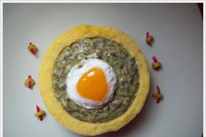 Spanac cu mamaliguta si ou ochi
