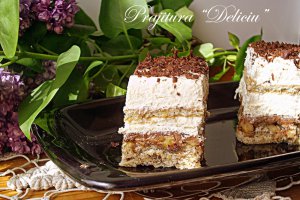 Reteta de Prajitura Deliciu cu nuci, biscuiti si ciocolata