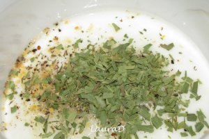 Mousse de sparanghel verde cu mazare si tarhon