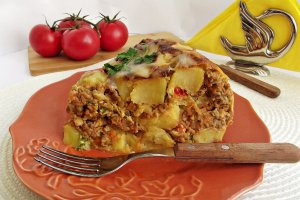 Musaca de cartofi cu carne de pui
