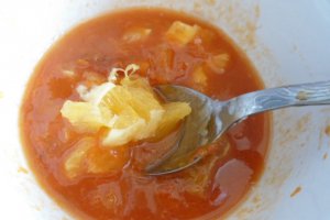 Gris cu lapte si gem de caise