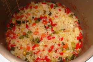 Orez cu legume si piept de pui (multicooker)