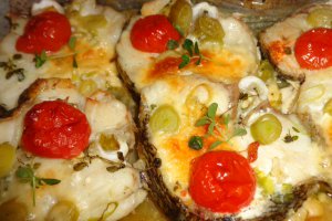 Salau ,, en papillote'' cu mozzarela si cimbrisor
