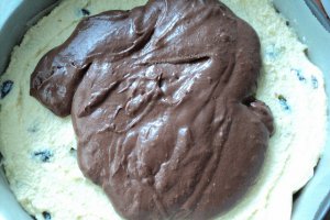 Pasca poloneza cu branza de vaci si blat de cacao