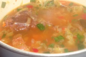 Ciorba de varza noua cu bacon afumat