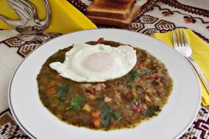 Piure de spanac, cu legume si bacon