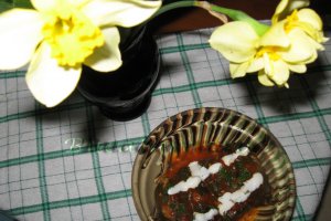Sarmalute de primavara:  in frunze de stevie, cu carne de curcan